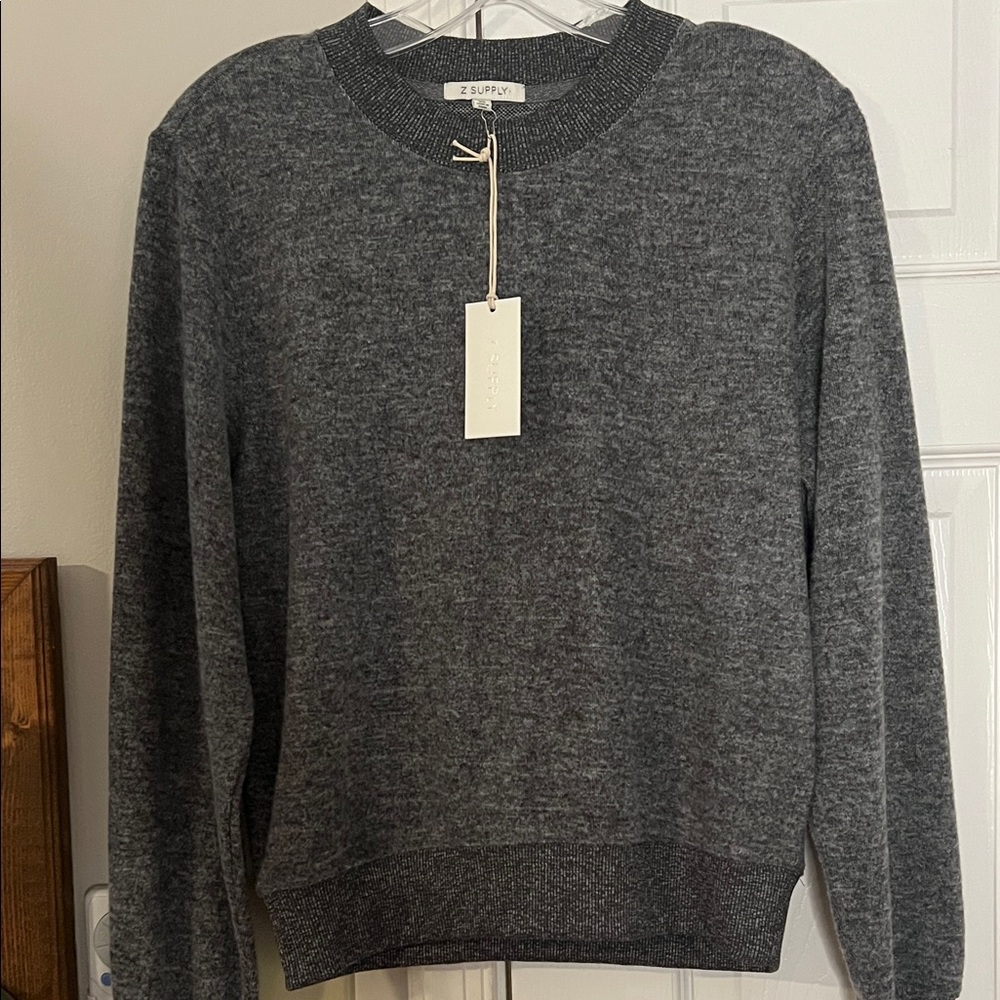 Z Supply Charcoal Crew Neck Sweater